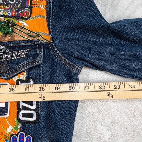 Vintage Levi's‎ Patched Denim Jacket S Authentic 70s-90s Patches Guns N Roses - Picture 8 of 16